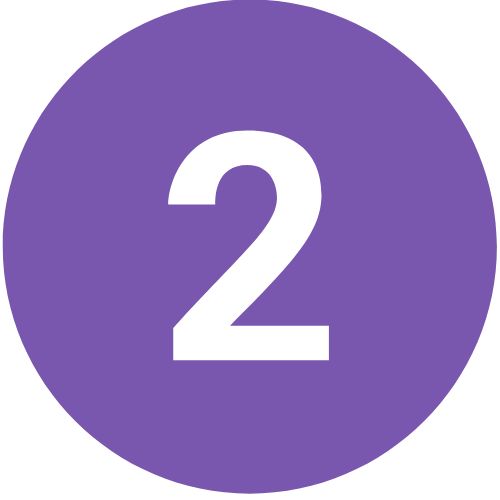 Purple circle with number two in centre.